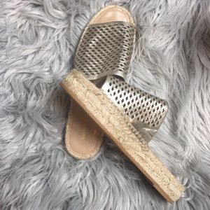 SAKS FIFTH AVENUE ESPADRILLE SLIP ON SANDALS